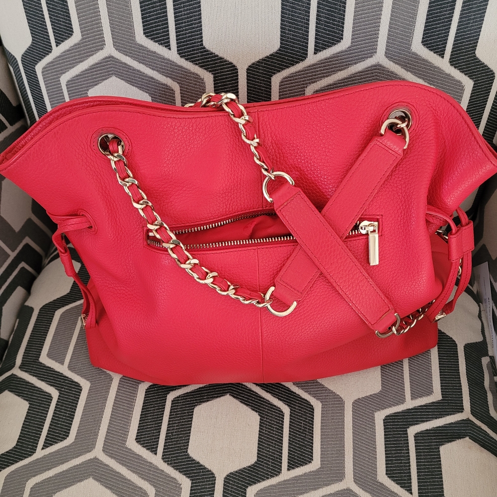 Chic Red Leather Women's Bag
